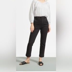 Everlane Jeans women’s Size 10 The Straight-Leg Crop Black Trouser Pants Sz
